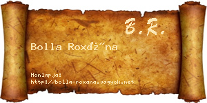 Bolla Roxána névjegykártya